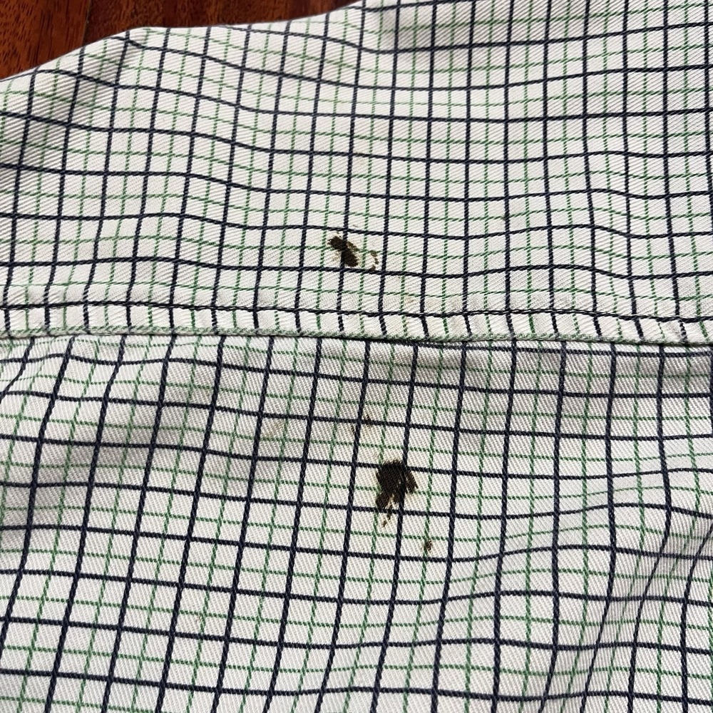 Cinch WRX FR Shirt Mens Large Green Blue White Plaid Check Western Work FLAW* - Picture 8 of 12
